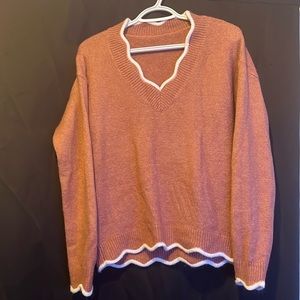 Pink and White Soft Sweater